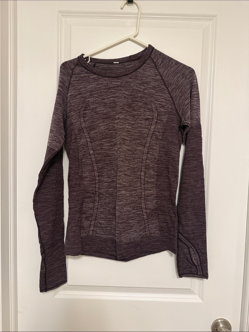lululemon athletica Heathered Plum Long Sleeve Seam-Panel Top